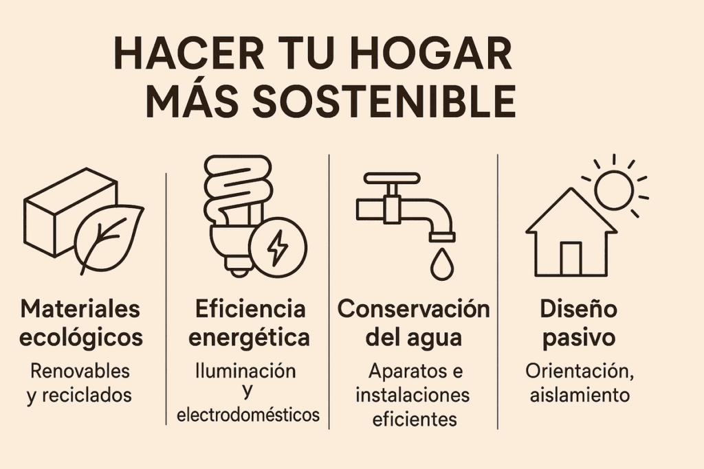 Cómo hacer tu hogar más sostenible con un diseño eficiente infografia