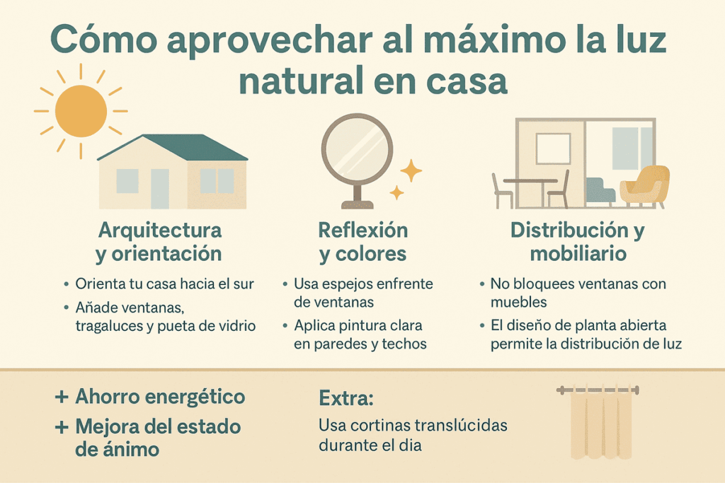 Cómo aprovechar al máximo la luz natural en casa