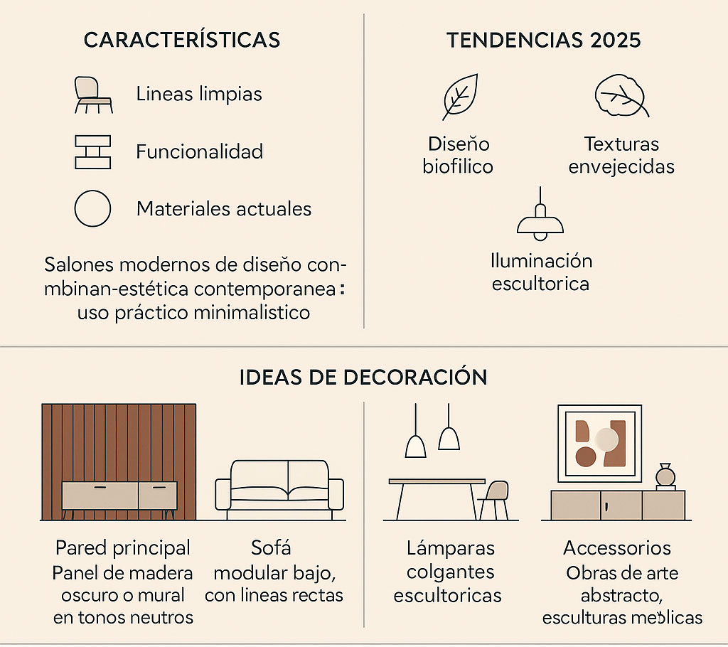 salones modernos de diseño infografia